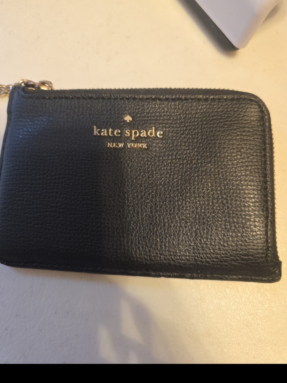 kate spade black leather zip coin pouch, Card Holder